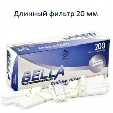 Гильзы для сигарет длинный фильтр Bella Hollow 200 шт